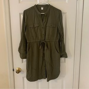 Old Navy Army Green Shirtdress